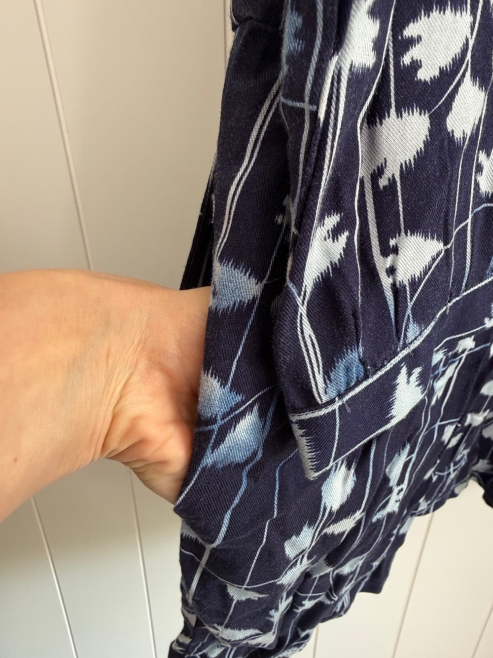 Anthropologie Semele Floral Shirt Dress Floral Embroidered Long-Sleeve Blue M - Picture 13 of 13